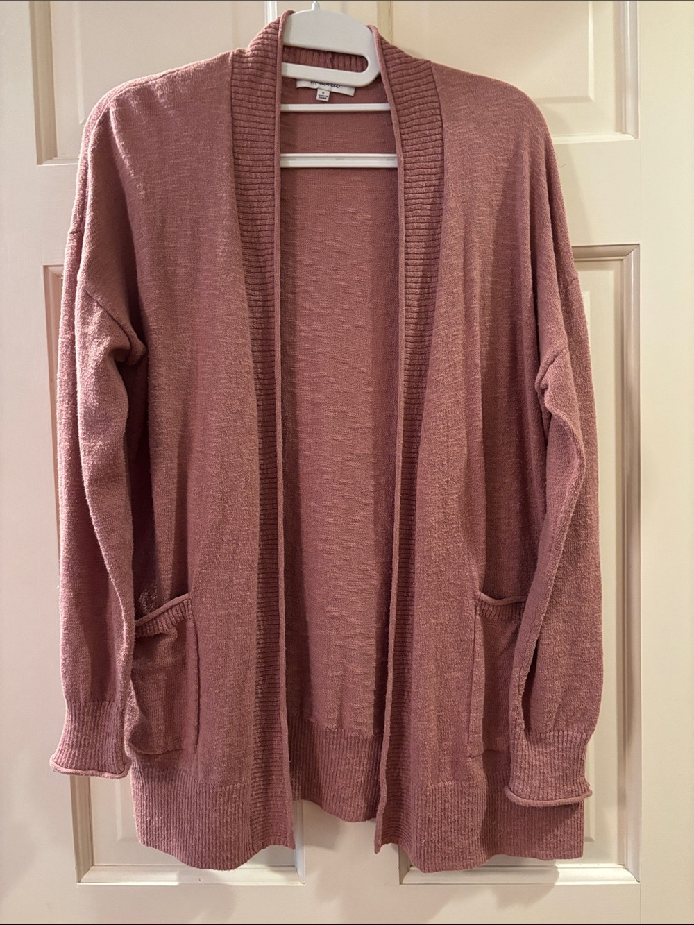 Madewell Dusty Rose Open-Front Cardigan Lightweight, Size S